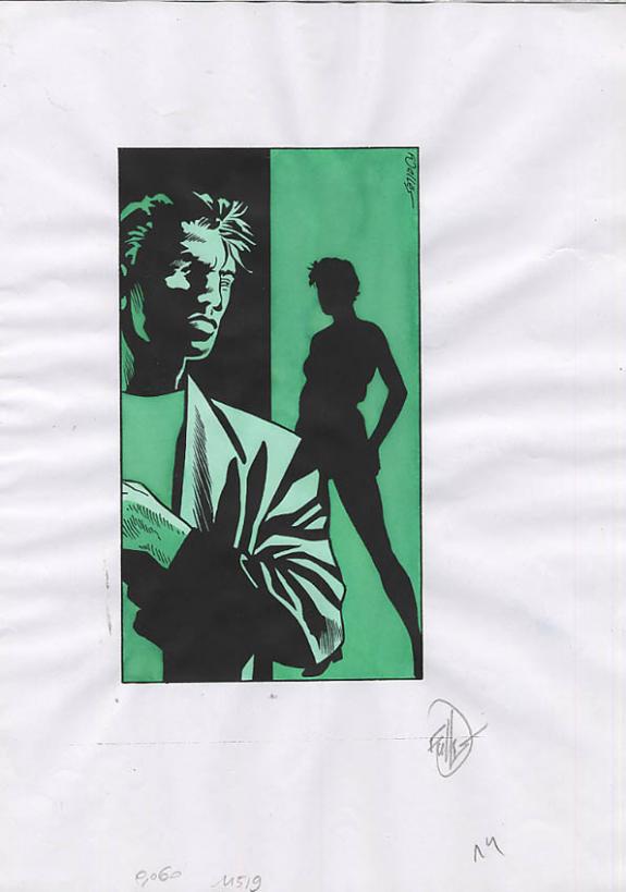 Francis Vall&egrave;s - Tosca, mise en couleur verte pour ex libris