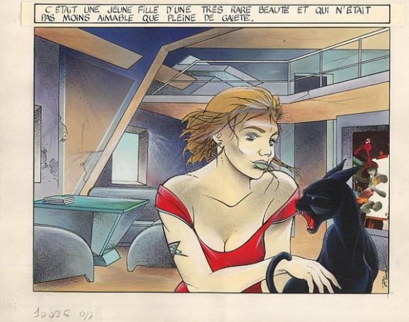 Pascal Somon - Le portrait ovale, femme + chat