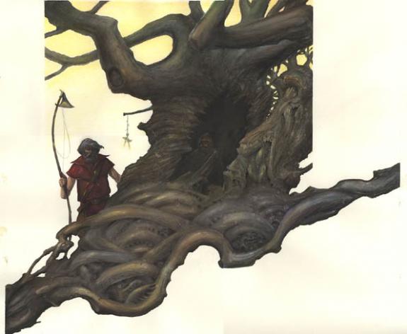 Armel Gaulme - dessin in&eacute;dit : arbre creux