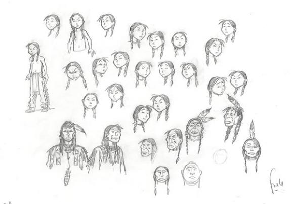 Fred Simon - Popotka le petit sioux, portrait d'indiens