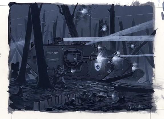 Adrian Smith - Warhammer, tank avec soldats