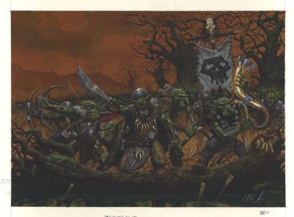 Karl Kopinski - Warhammer, goblin regiment bos art