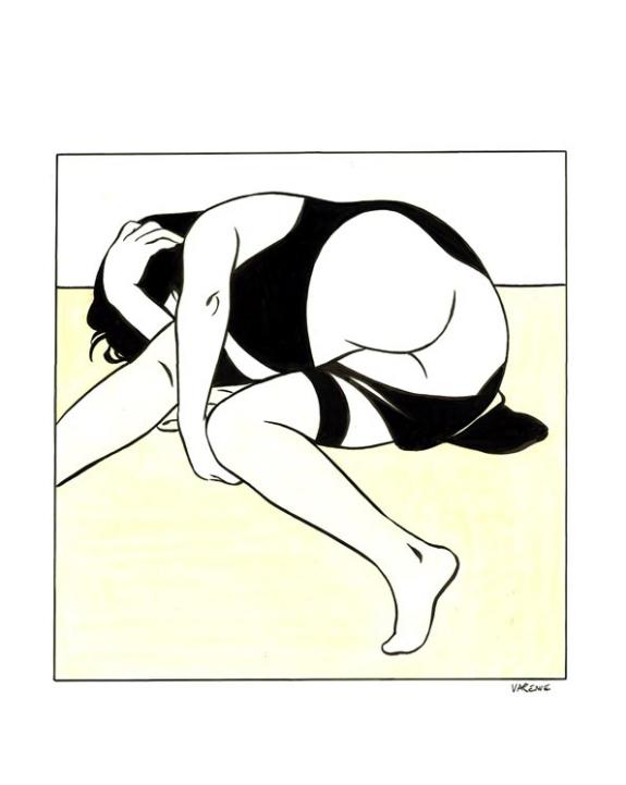 Alex Varenne - femme couch&eacute;e s/calque