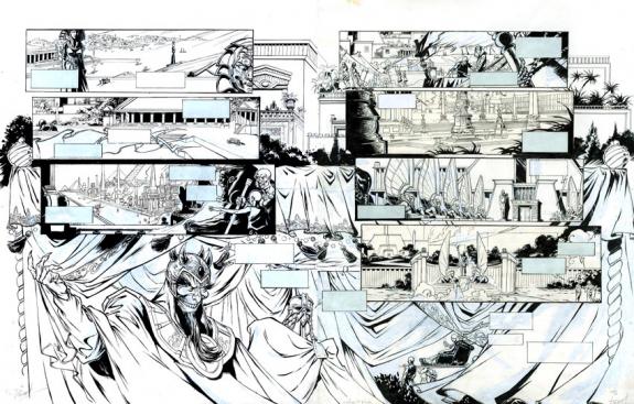 Fabrice Druet - Methraton, Le cr&acirc;ne, p22-23 double planche