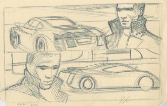 Didier Eberoni - 2 cases : avec &agrave; chq fois 1 mec+1 voiture