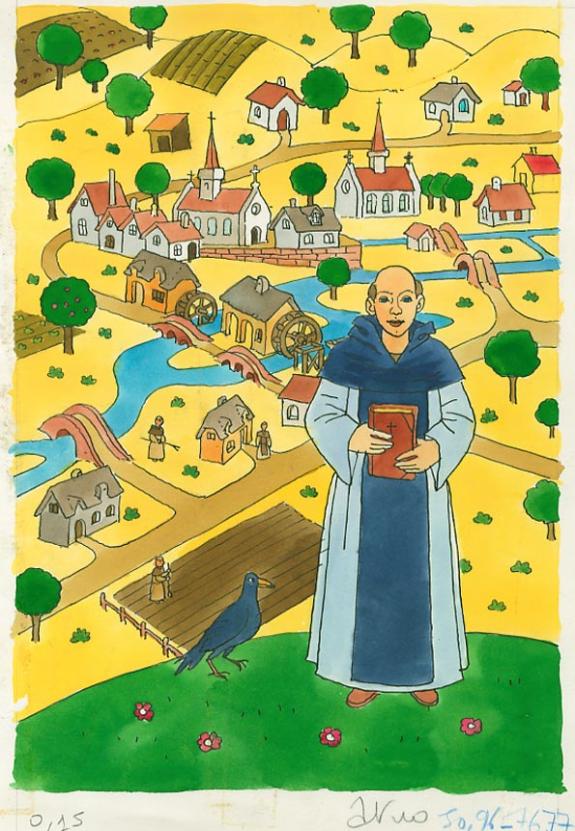 (Arnaud Dombre dit) Arno - moine sur fond jaune