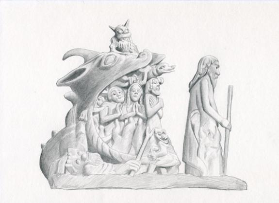 Bruno Brucero - Le livre secret de Merlin, sculpture