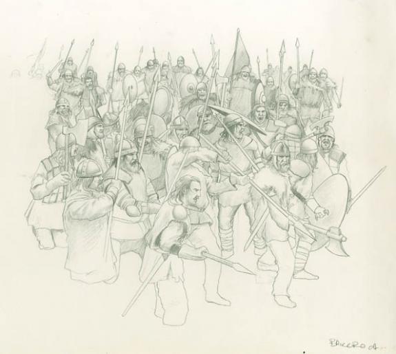 Bruno Brucero - Le livre secret de Merlin, sc&egrave;ne de bataille