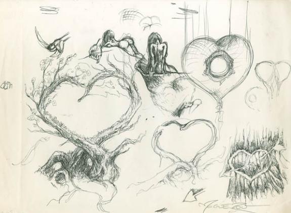 Pascal Mogu&eacute;rou - Croquis de Korrigans, recherche : arbre br