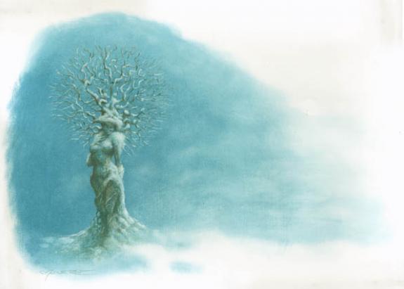 Pascal Mogu&eacute;rou - Le grand livre des Korrigans, femme arbre 