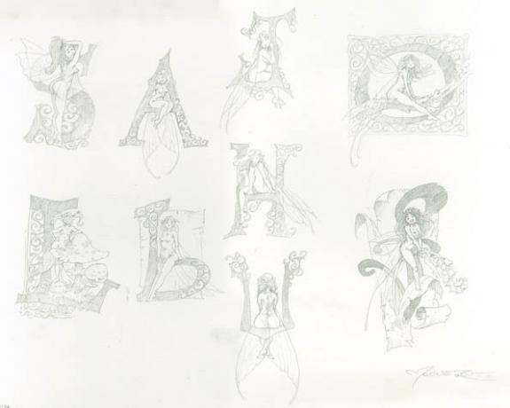 Pascal Moguérou - L'heure des fées, lettrine S, A, J, O, L,.