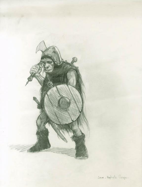 Jean Baptiste Monge - L'univers des dragons, soldat orc avec