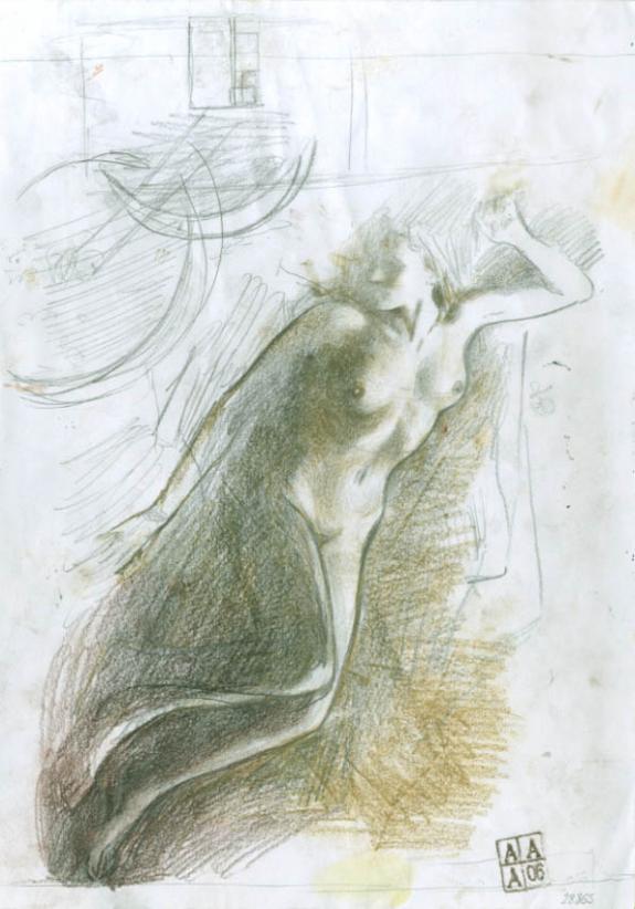 Andr&eacute;&iuml; Arinouchkine - Ewen, Alis, femme nue au pastel l