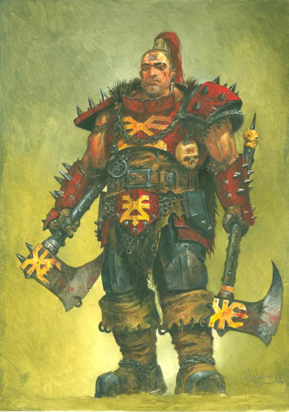Adrian Smith - Warhammer on line, guerrier haches