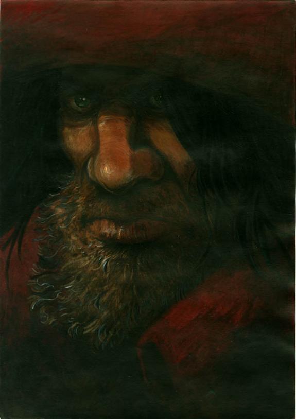 Guy Michel - Le sang du dragon, gros plan pirate et chapeau 