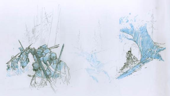 Patrick Prugne - Cano&euml; Bay, &eacute;tude cases dans la for&ecirc;t