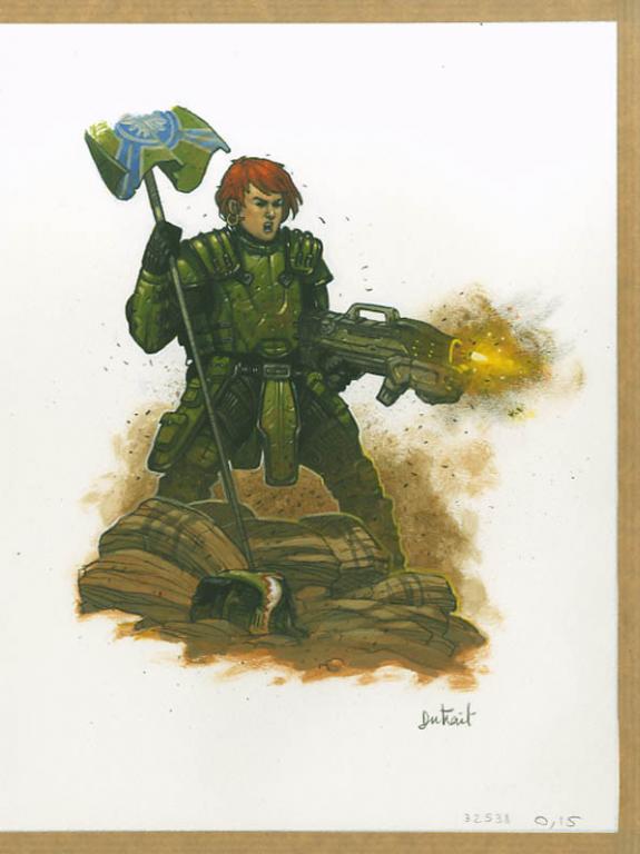 Vincent Dutrait - Starship Troopers, femme au drapeau mitrai
