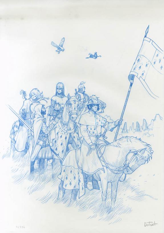 Vincent Dutrait - RPG l'Oeil noir, troupe chevaliers drapeau