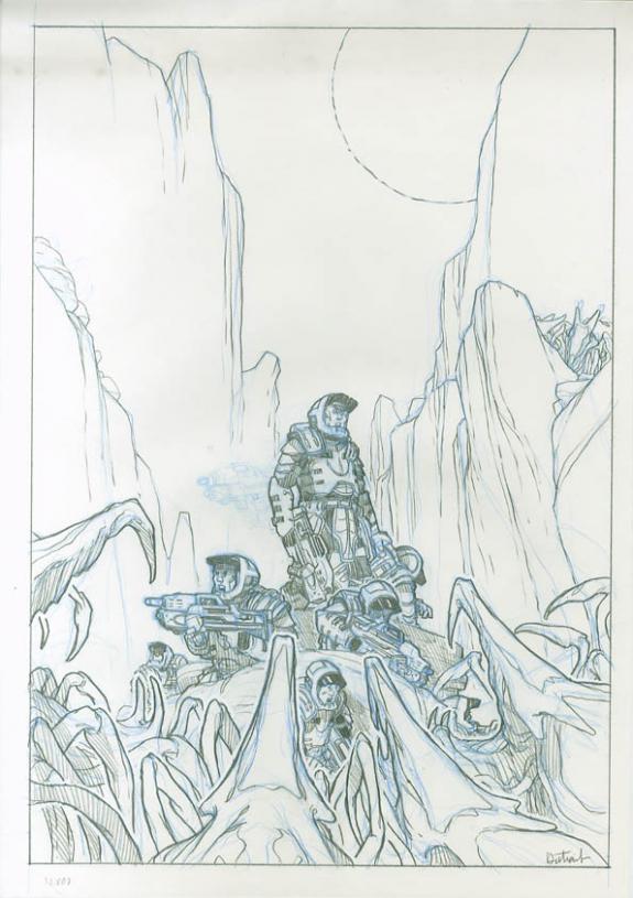 Vincent Dutrait - Starship Troopers, hommes attaqu&eacute;s par bes