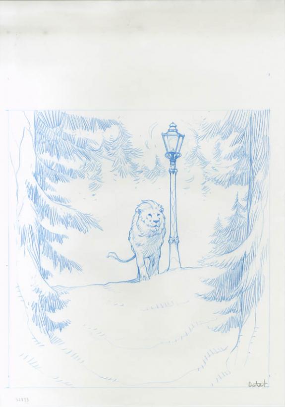 Vincent Dutrait - Le Grimoire de Merlin, Narnia, lion + lamp