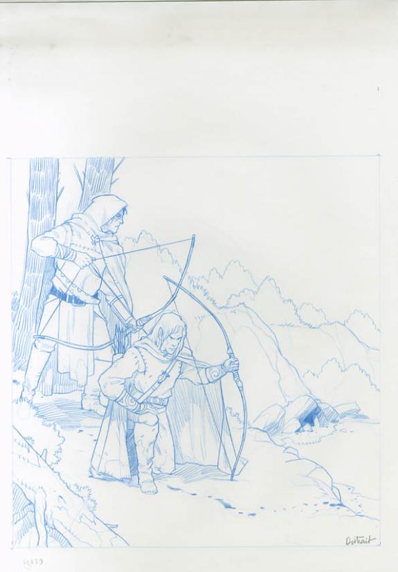 Vincent Dutrait - Le Grimoire de Merlin, 2 elfes + arcs