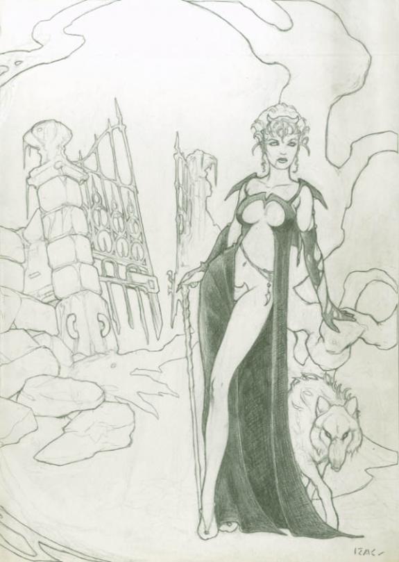 Pascal Izac - Illustration vampire et loup pour Khimaira