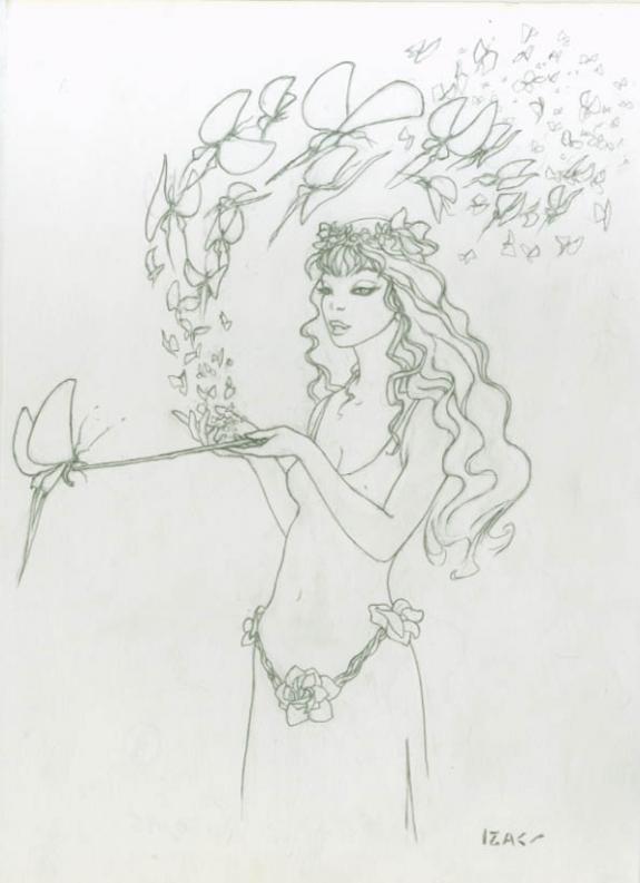 Pascal Izac - Illustration f&eacute;e et papillon pour Khimaira