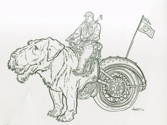 Geof Darrow - Shaolin Cowboy, Moto chien