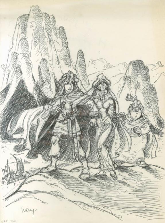 Philippe Luguy - Percevan, Le sablier d'El J&eacute;rada, Dessin po