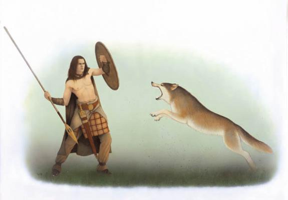 Ferronni&egrave;re - F&eacute;es et D&eacute;esses, Guerrier contre loup