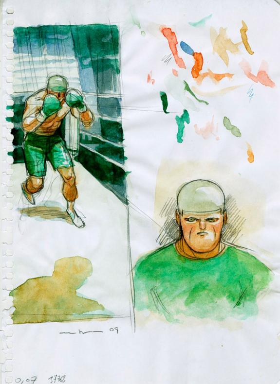 Marcial Toledano - Ken games, Feuille, Sc&egrave;ne de boxe