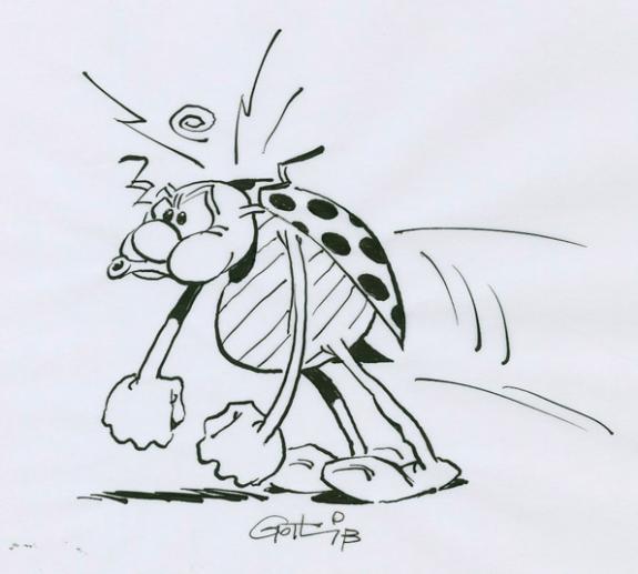 Marcel Gotlib - Coccinelle furieuse sur calque