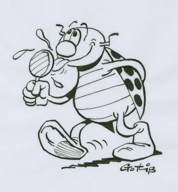 Marcel Gotlib - Coccinelle mange une glace sur calque