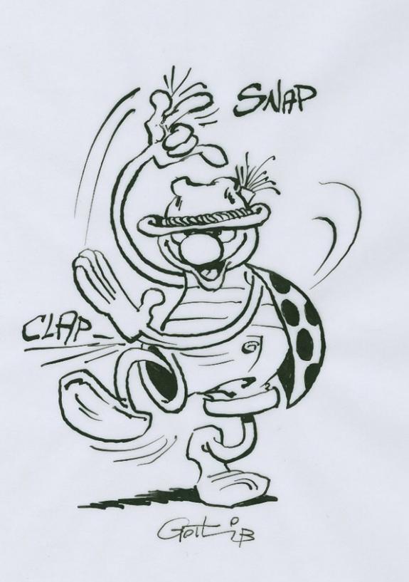 Marcel Gotlib - Coccinelle danse  Clap sur genoux sur calque