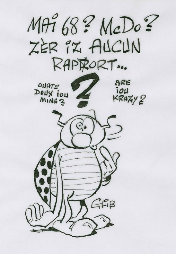Marcel Gotlib - Coccinelle Mai 68 ? sur calque
