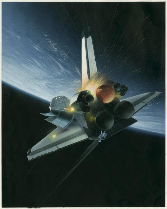 Lionel Bret - "Danger d&eacute;bris spatiaux"  couverture pour le m