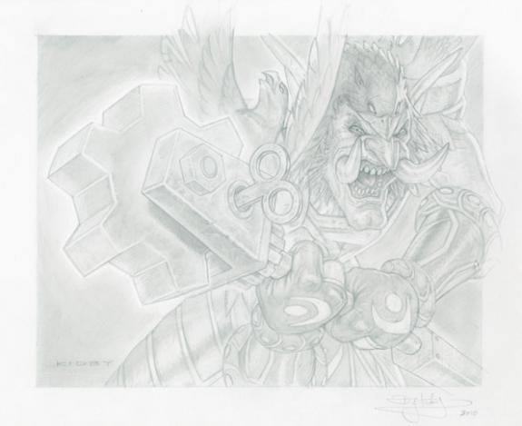 Paul Kidby - World of Warcraft, druide Troll. TCG World Brea