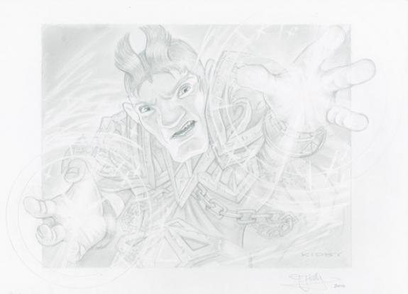 Paul Kidby - World of Warcraft, mage Gnome. TCG World Breake