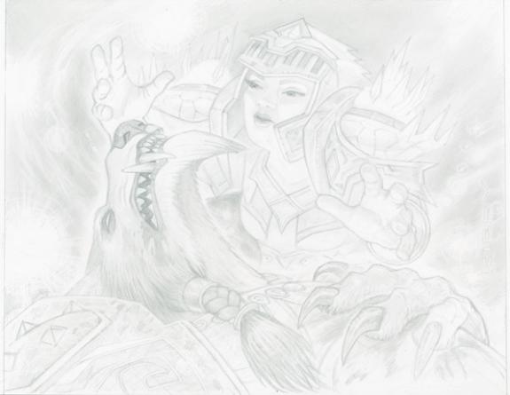 Paul Kidby - World of Warcraft, shaman Naine. TCG World Brea