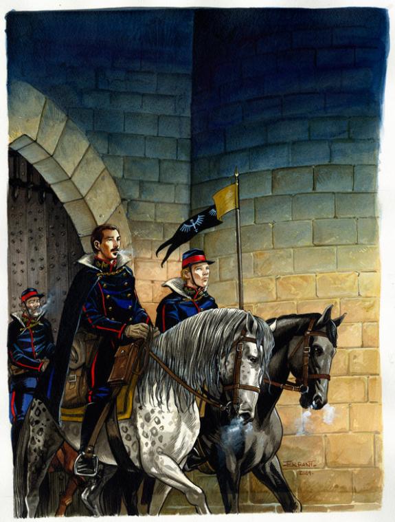 Jacques Terpant - Sept cavaliers, Le pont de S&eacute;phar&eacute;e, Illus