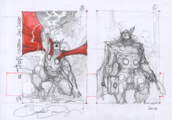 Simone Bianchi - recherches pour couvertures de Thor