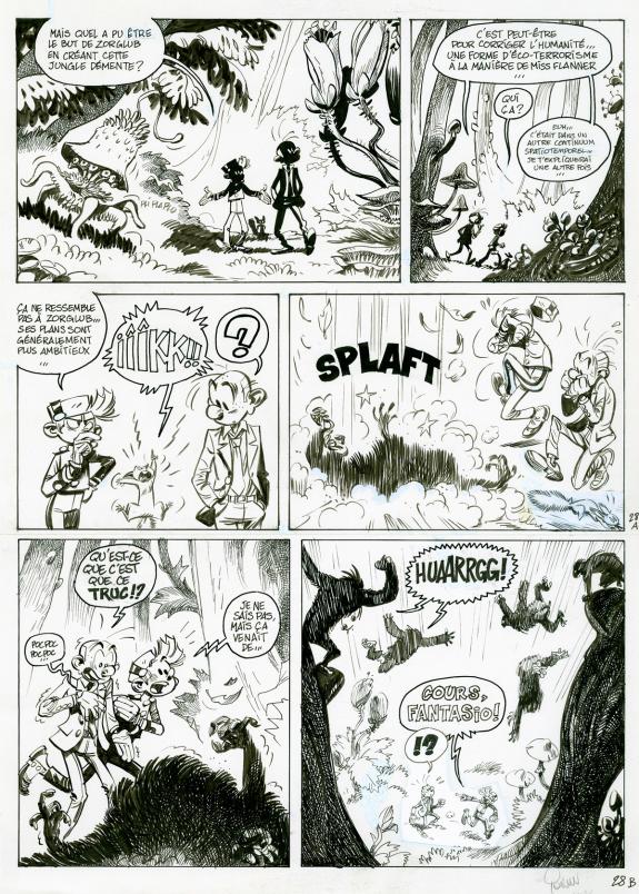 Yoann - Spirou, Alerte aux Zorkons, Planche originale  (2 ru