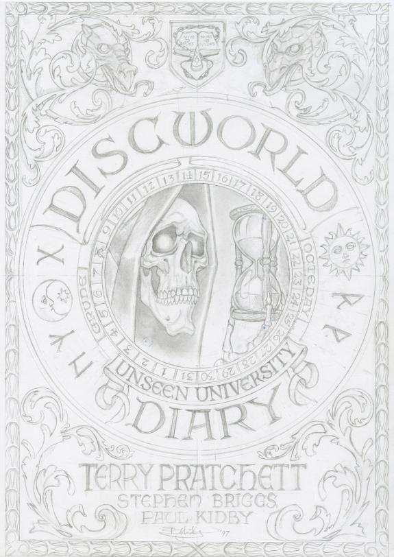 Paul Kidby - Disque Monde, unseen university diary cover ske