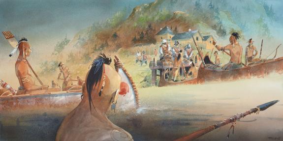 Patrick Prugne - Iroquois, illustration originale