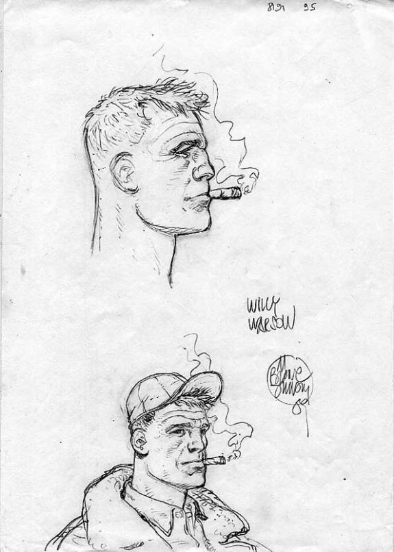 Michel Blanc Dumont - Colby, t&ecirc;te de willy warsow avec cigar