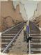 Fred Simon - Rails, Int&eacute;grale n/b, bleu +crayonn&eacute;