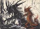 Philippe Luguy - dessin in&eacute;dit monstre rouge