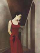 R&eacute;gis Penet - Marie des Loups, femme vetue de rouge dans un 