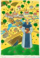 (Arnaud Dombre dit) Arno - moine sur fond jaune