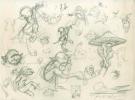 Pascal Mogu&eacute;rou - Croquis de Korrigans, recherches faune mus